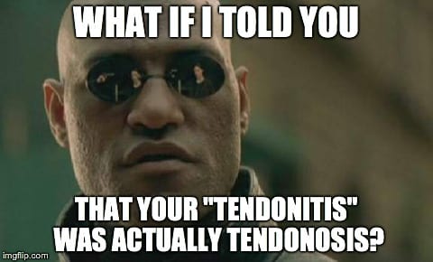 meme for tendinitis vs tendinosus